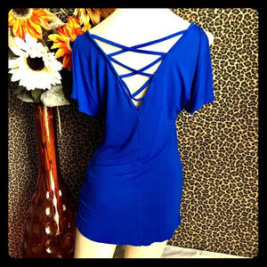 🌻5/$25🌻EXPRESS Caged Back Royal Blue Top SMALL